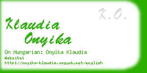 klaudia onyika business card